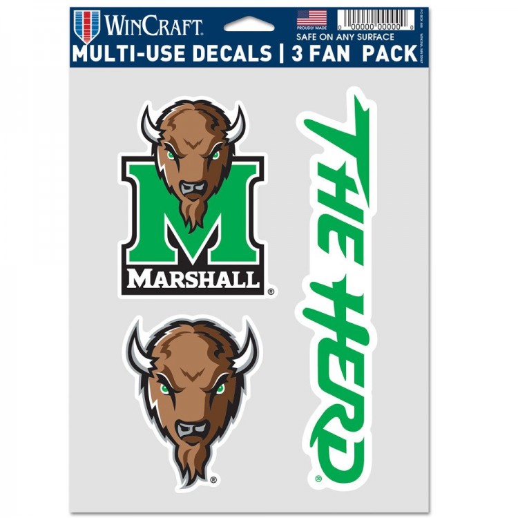 Picture of 212 Main WC11749320 3.5 in. Marshall Thundering Herd Fan Pack Decals, Pack of 3