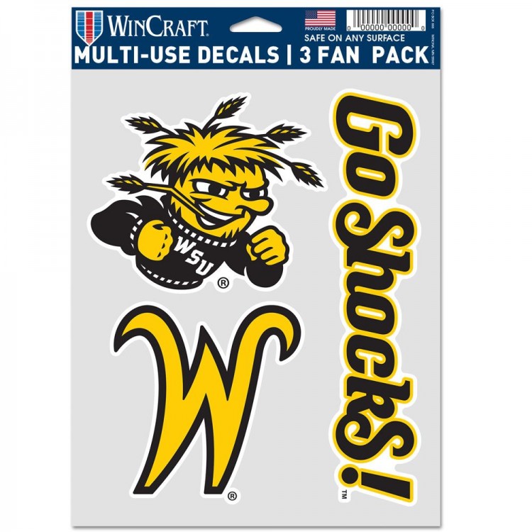 WC11787320 3.5 in. Wichita State Shockers Fan Pack Decals, Pack of 3