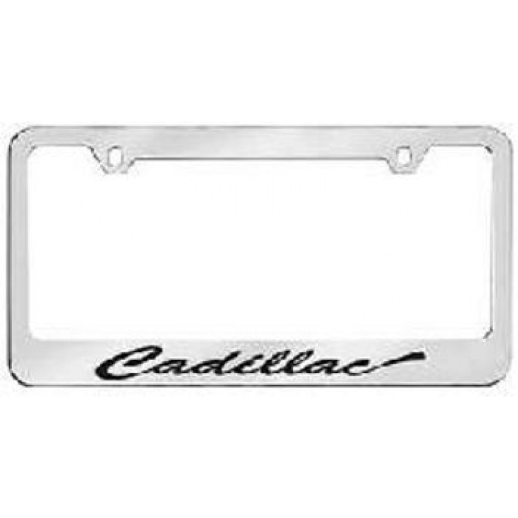 CAA1S 6 x 12 in. Cadillac Script Solid Brass License Plate Frame
