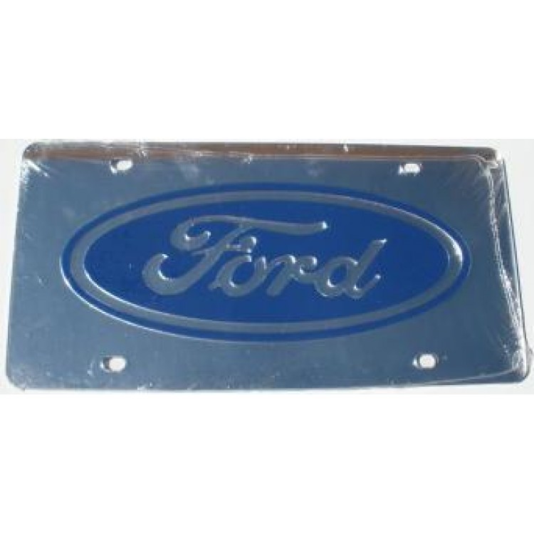 Picture of 212 Main 1501-1 6 x 12 in. Ford with Dark Blue Logo Laser Cut License Plate