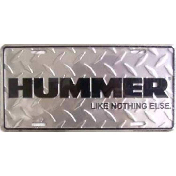 A2620 6 x 12 in. Hummer Like Nothing Else Diamond License Plate