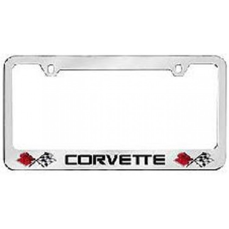 CHC31 6 x 12 in. Corvette Solid Brass License Plate Frame