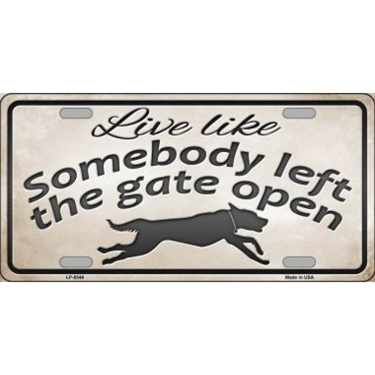 LP-8548 6 x 12 in. Gate Open Metal License Plate