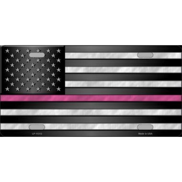 LP-11312 6 x 12 in. Thin Pink Line Metal License Plate