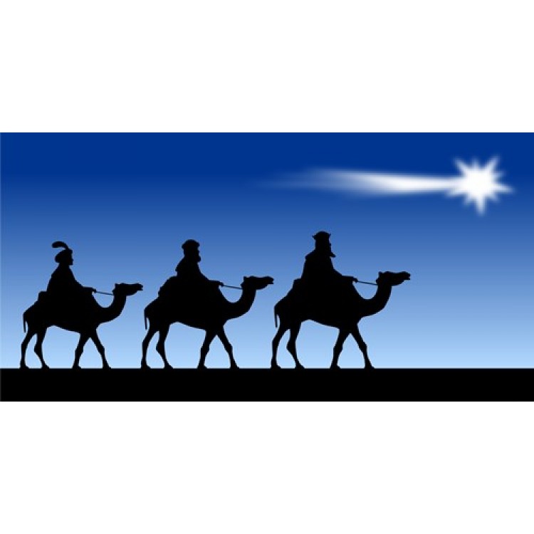 LPO3327 6 x 12 in. Three Wise Men on Blue Photo License Plate