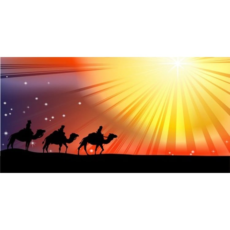 LPO3328 6 x 12 in. Three Wise Men Bright Star Photo License Plate