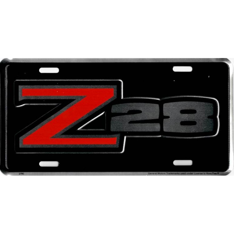 Picture of 212 Main 2790 6 x 12 in. Z28 Chevy Camaro Logo Metal License Plate