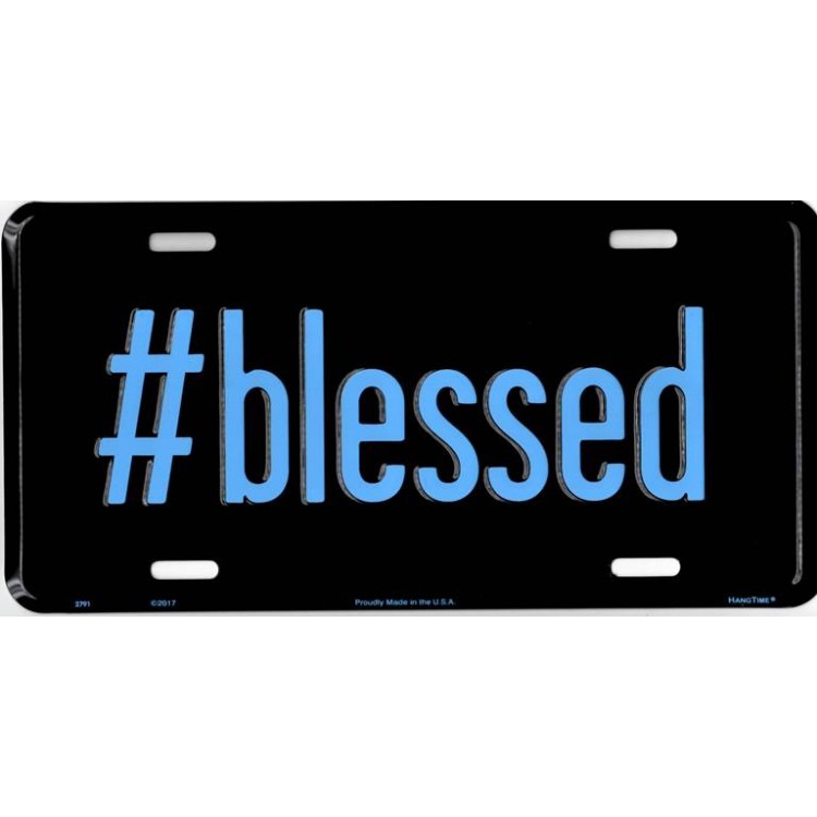 Picture of 212 Main 2791 6 x 12 in. Hashtag Blessed Metal License Plate