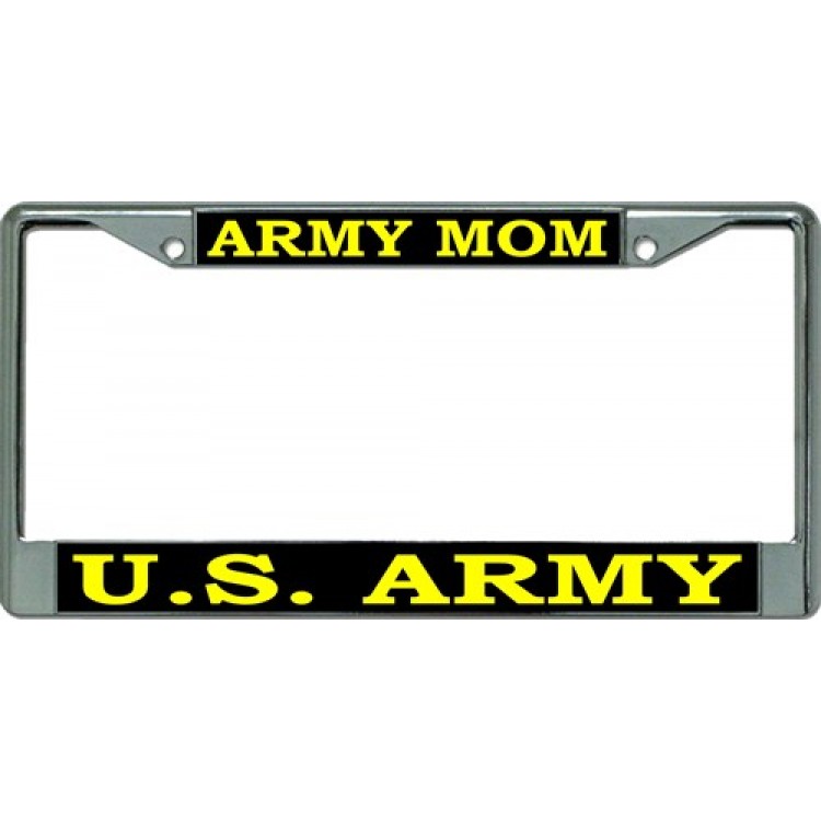 LPO3330 6 x 12 in. Army Mom Chrome License Plate Frame