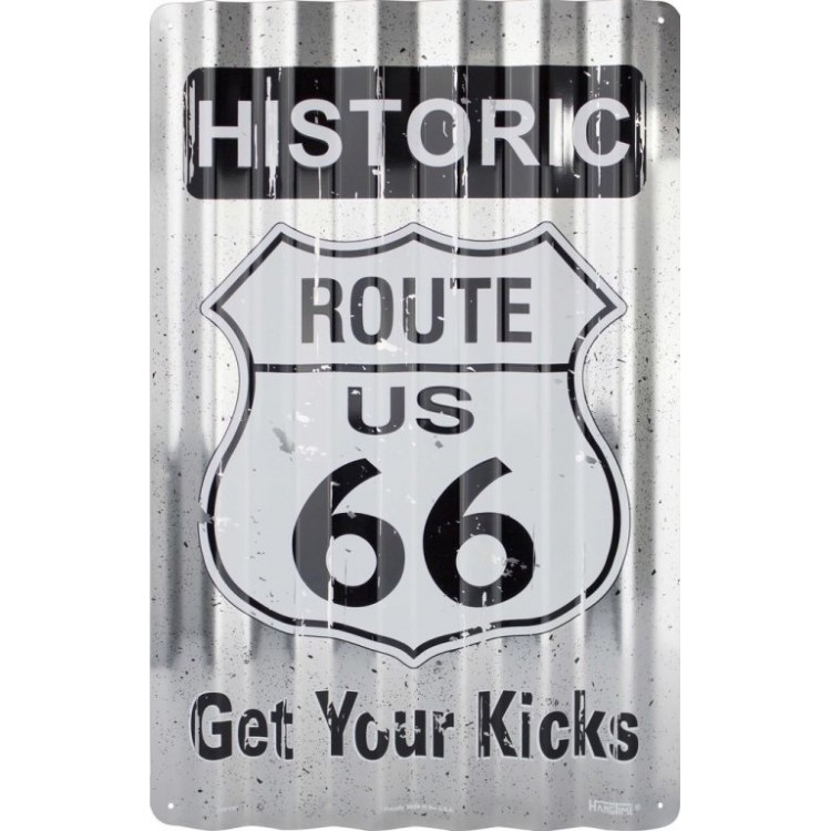 Picture of 212 Main COR32003 12 x 18 in. Route 66 Corrugated Metal Sign