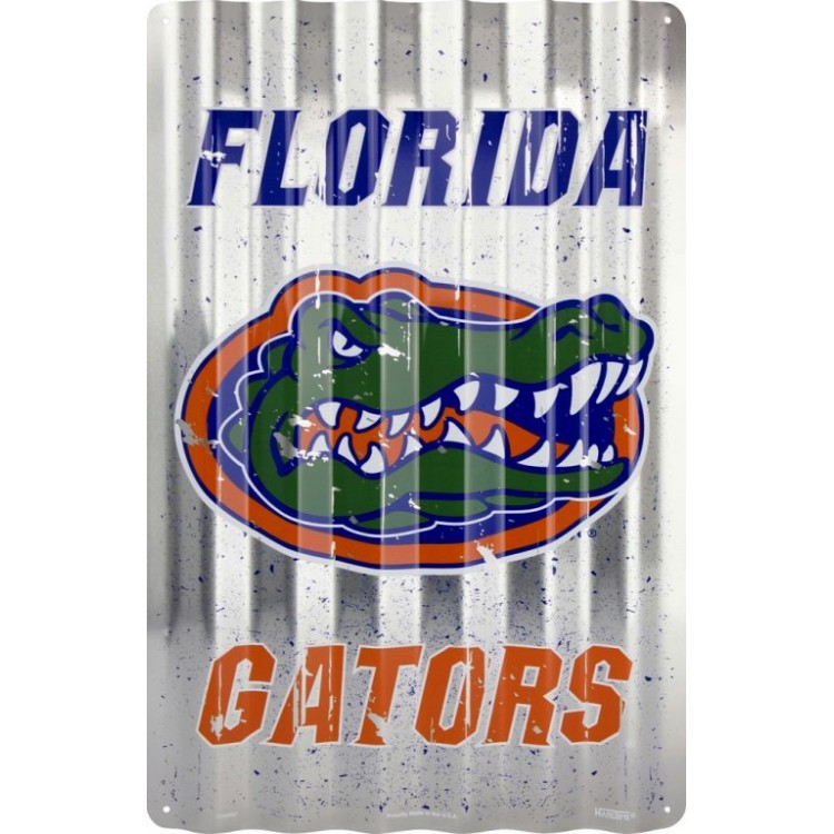 COR32007 12 x 18 in. Florida Gators Corrugated Metal Sign