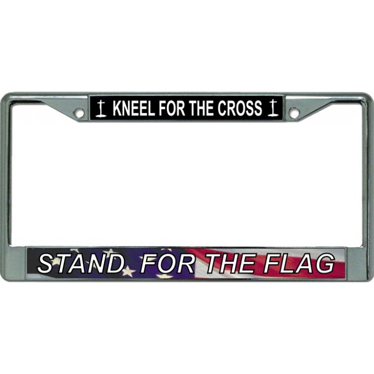 6 x 12 in. Stand for the Flag Chrome License Plate Frame
