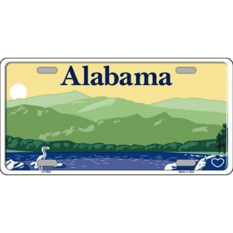 LP-9502 6 x 12 in. Alabama State Background Metal License Plate