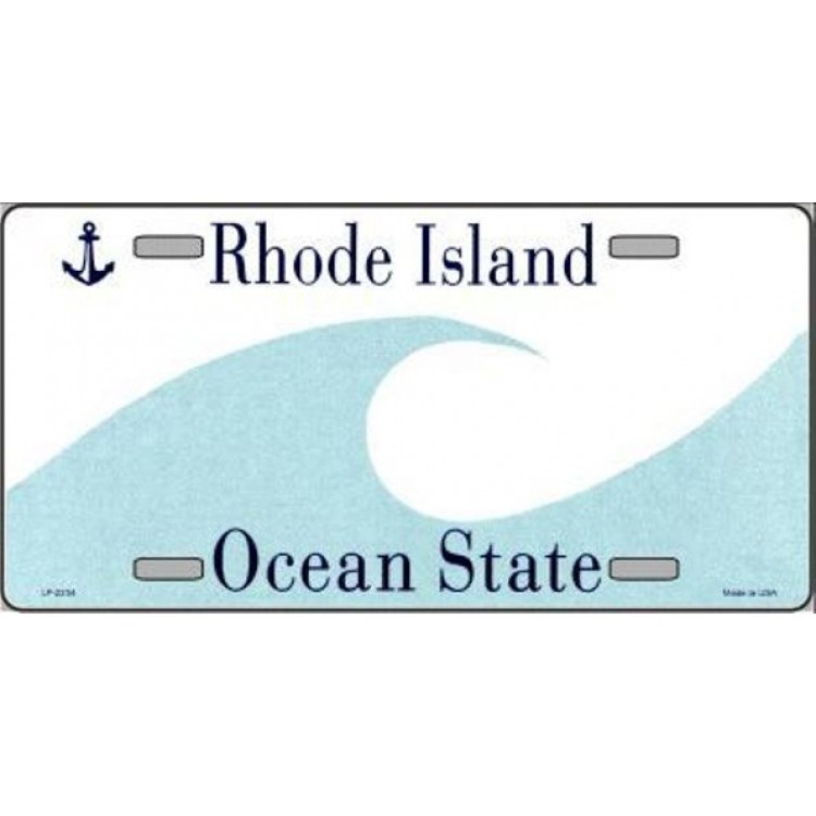 LP-2254 6 x 12 in. Rhode Island State Background Metal License Plate