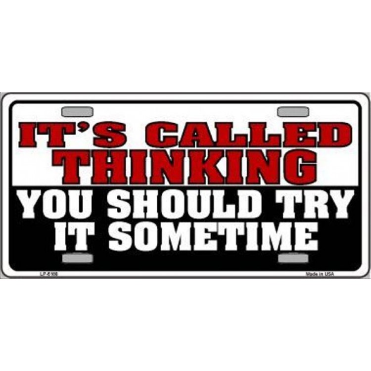 LP-5180 6 x 12 in. Thinking You Should Try It Metal License Plate