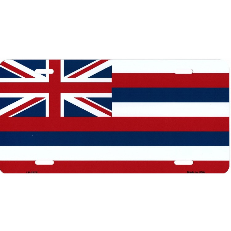 LP-3575 6 x 12 in. Hawaii State Flag Metal License Plate