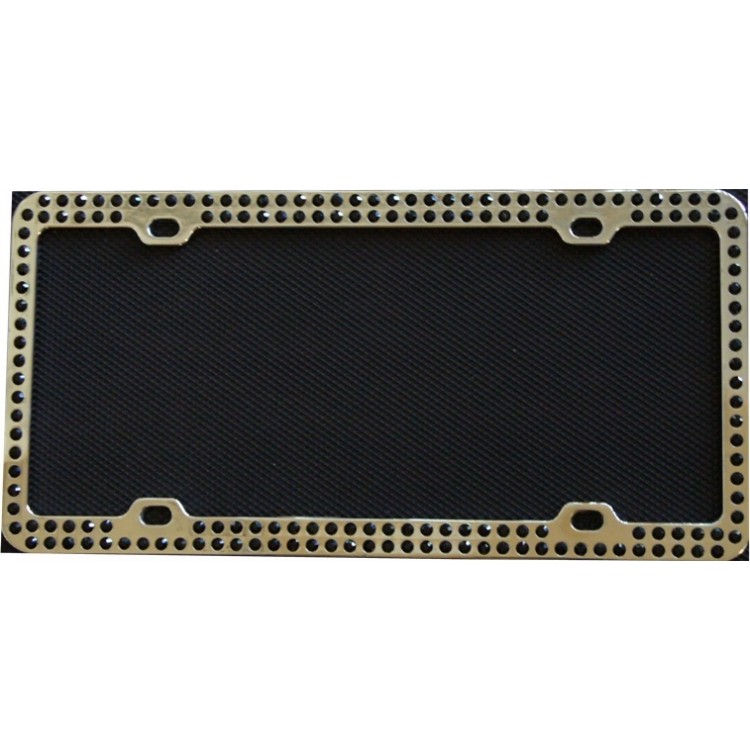 BSCP-1003 Diamond Bling Black 2 Row Chrome License Plate Frame -  212 Main