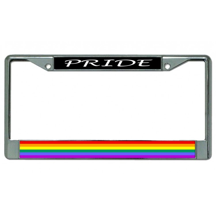 LPO3620 6 x 12 in. Gay Pride Chrome License Plate Frame