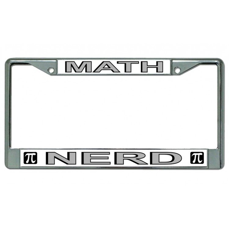 LPO3641 6 x 12 in. Math Nerd Chrome License Plate Frame