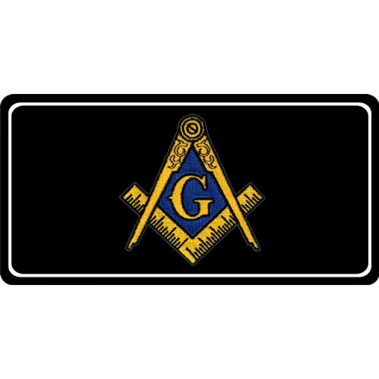 6 x 12 in. Masonic Patch Photo License Plate