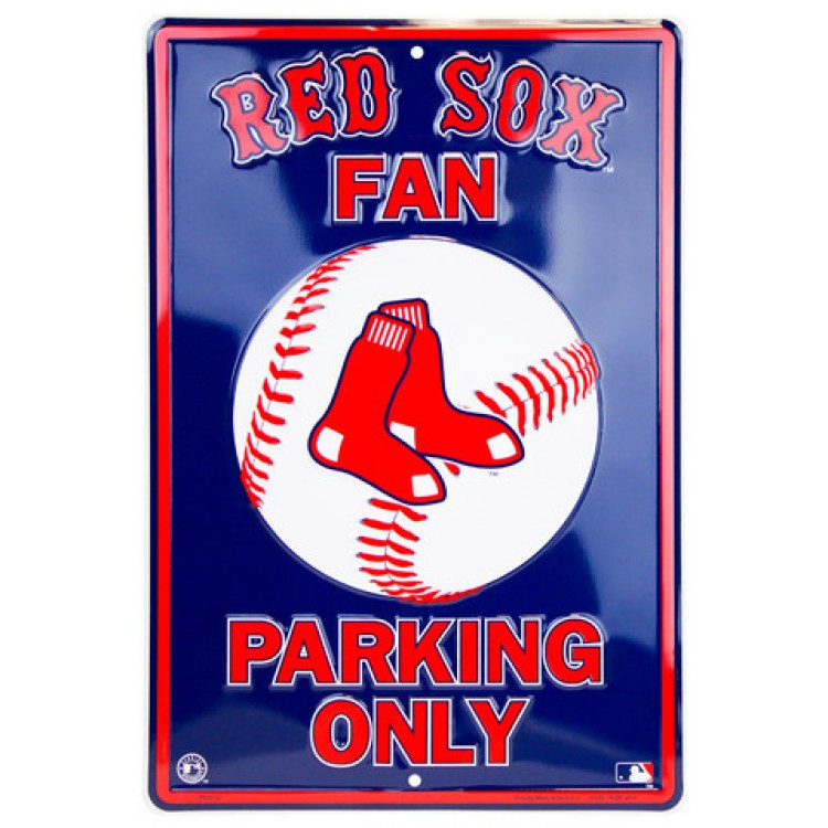 PS30151 12 x 18 in. Boston Red Sox Fan Metal Parking Sign