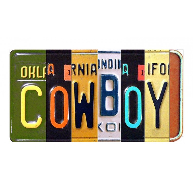 SOTT209473 6 x 12 in. Cowboy Cut Style Metal Art License Plate