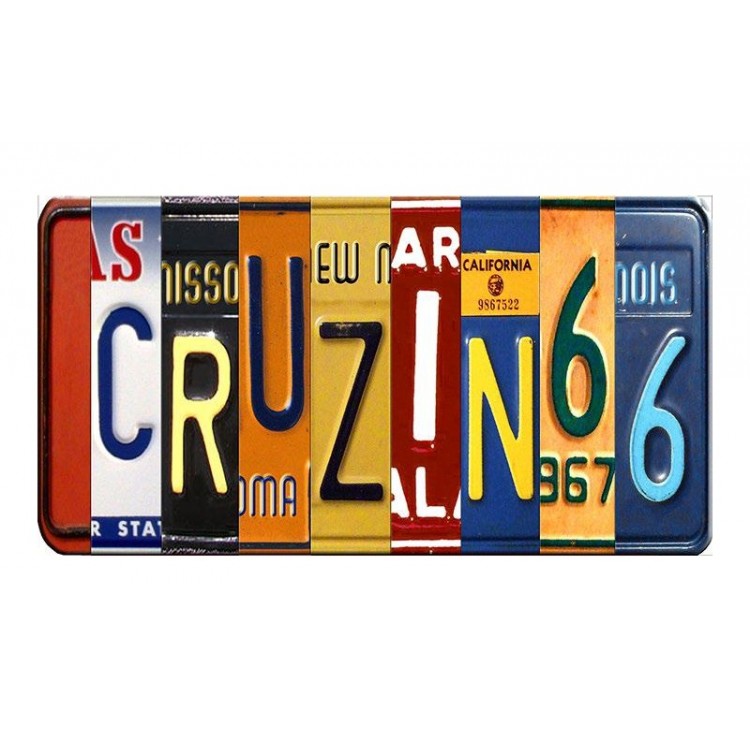 SOTT209481 6 x 12 in. CRUZIN66 Cut Style Metal Art License Plate