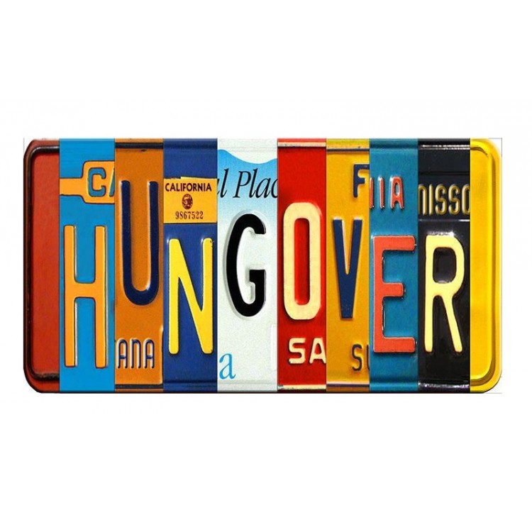 SOTT209482 6 x 12 in. Hungover Cut Style Metal Art License Plate