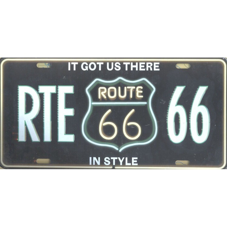 SOTT12011 6 x 12 in. Route 66 Got Us There in Style Metal License Plate