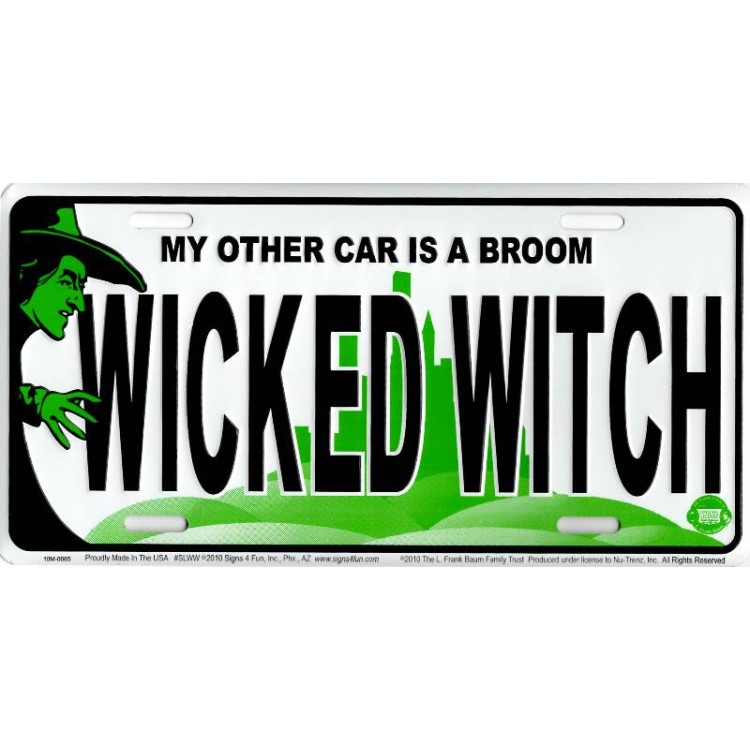 6 x 12 in. Wicked Witch Metal License Plate