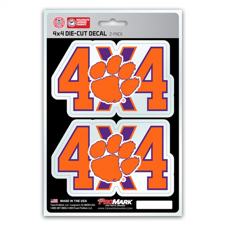 DST4U014 5 x 8 in. Clemson Tigers 4x4 Decal Pack
