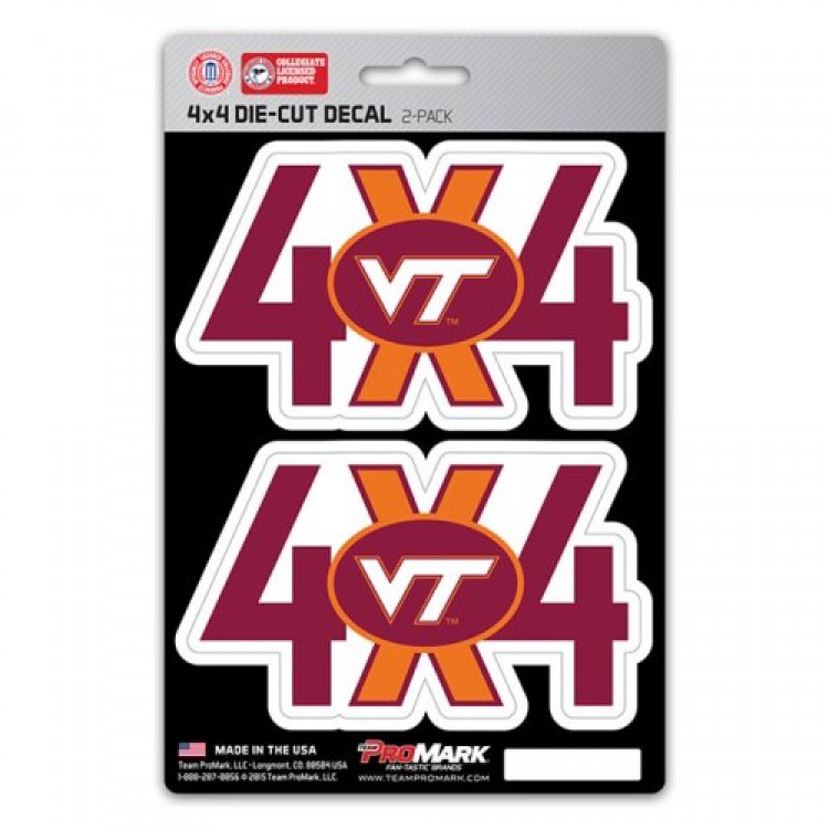 DST4U075 5 x 8 in. Virginia Tech Hokies 4x4 Decal Pack