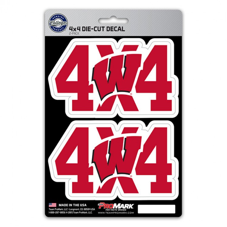 DST4U080 5 x 8 in. Wisconsin Badgers 4x4 Decal Pack