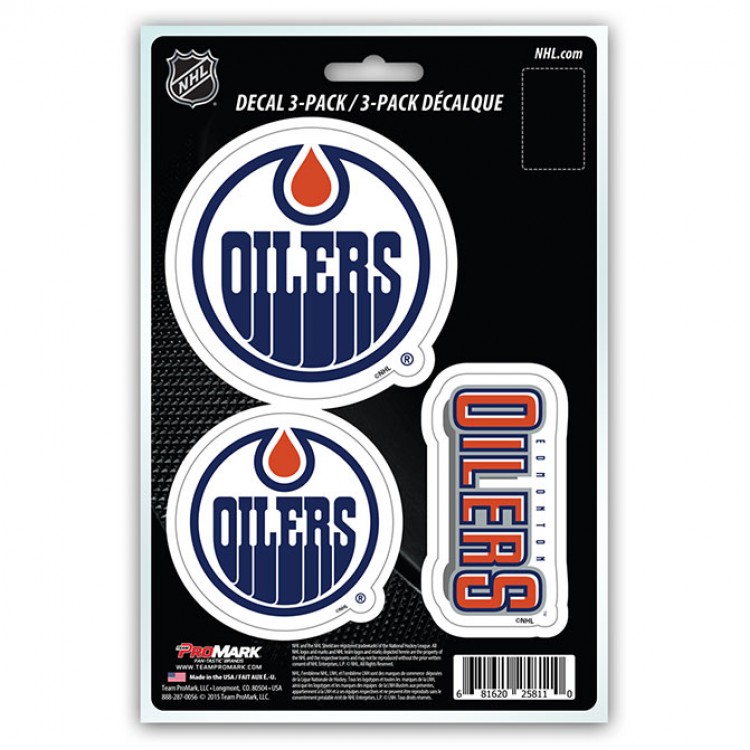 DST3NH11 5 x 8 in. Edmonton Oilers Team Decal Set