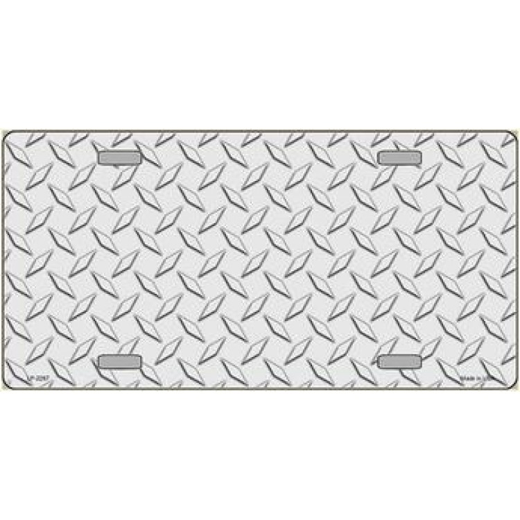 LP-2267 6 x 12 in. White Diamond Plate Metal License Plate