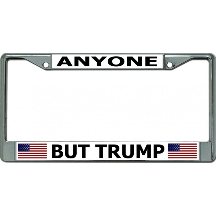 LPO5982 6 x 12 in. Anyone But Trump Chrome License Plate Frame
