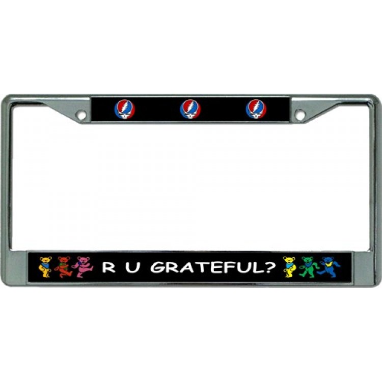 LPO3378 6 x 12 in. R U Grateful Chrome License Plate Frame