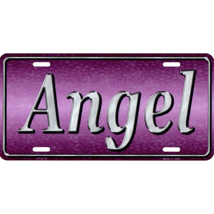 LP-8778 6 x 12 in. Angel Metal License Plate