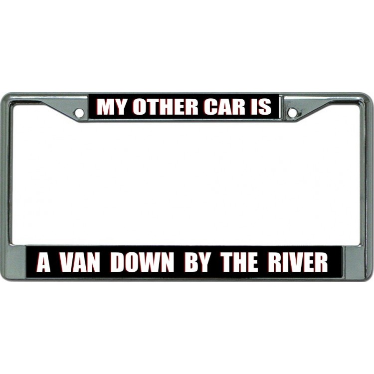 LPO6076 6 x 12 in. My Other Car is a Van Chrome License Plate Frame