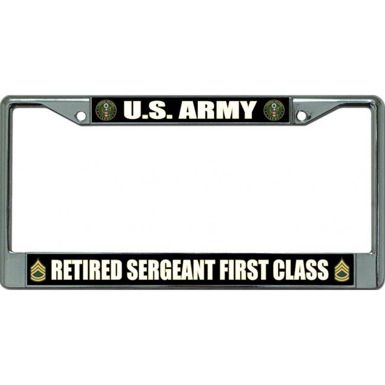 LPO6096 6 x 12 in. U.S. Army Retired Sergeant First Class Chrome License Plate Frame