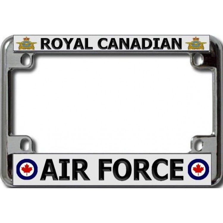LPO6122 4 x 7 in. Royal Canadian Air Force Chrome Motorcycle License Plate Frame