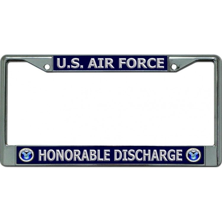 LPO6132 6 x 12 in. U.S. Air Force Honorable Discharge Chrome License Plate Frame
