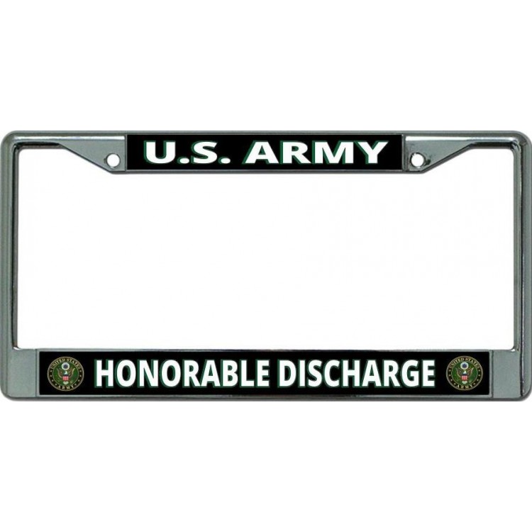 6 x 12 in. U.S. Army Honorable Discharge Chrome License Plate Frame