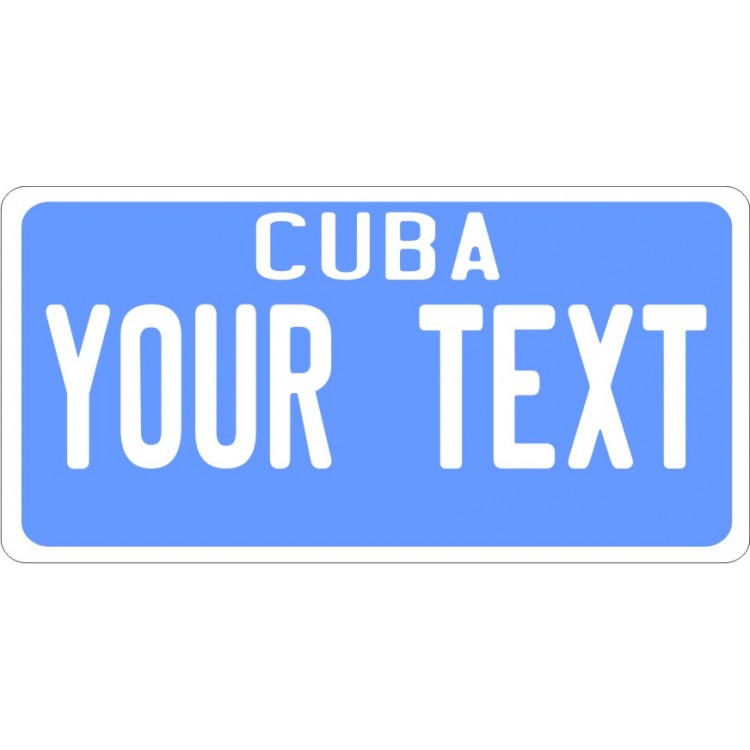 LPO6167 Cuba State Plate on Blue Photo License Plate