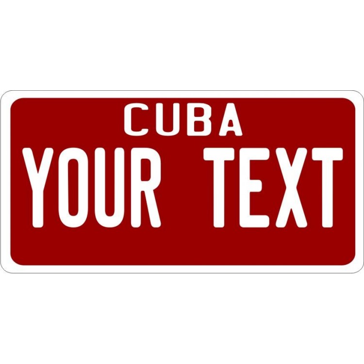 LPO6170 Cuba State Plate on Red Photo License Plate