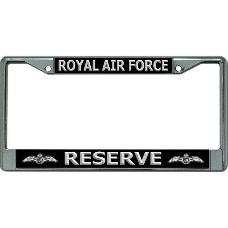 LPO6181 6 x 12 in. Royal Air Force Reserve Chrome License Plate Frame