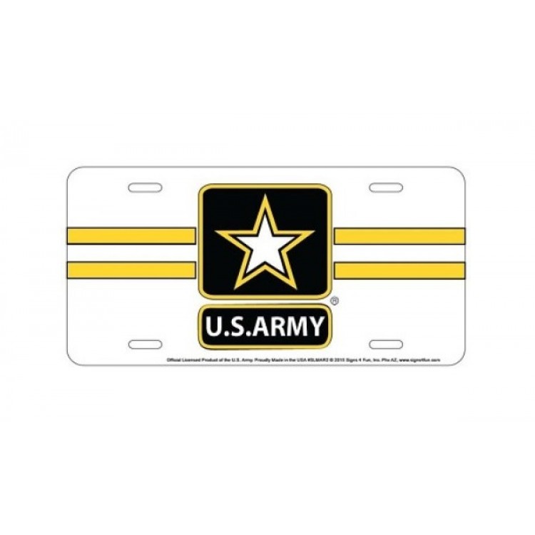 SLMAR2 6 x 12 in. U.S. Army Star Metal License Plate
