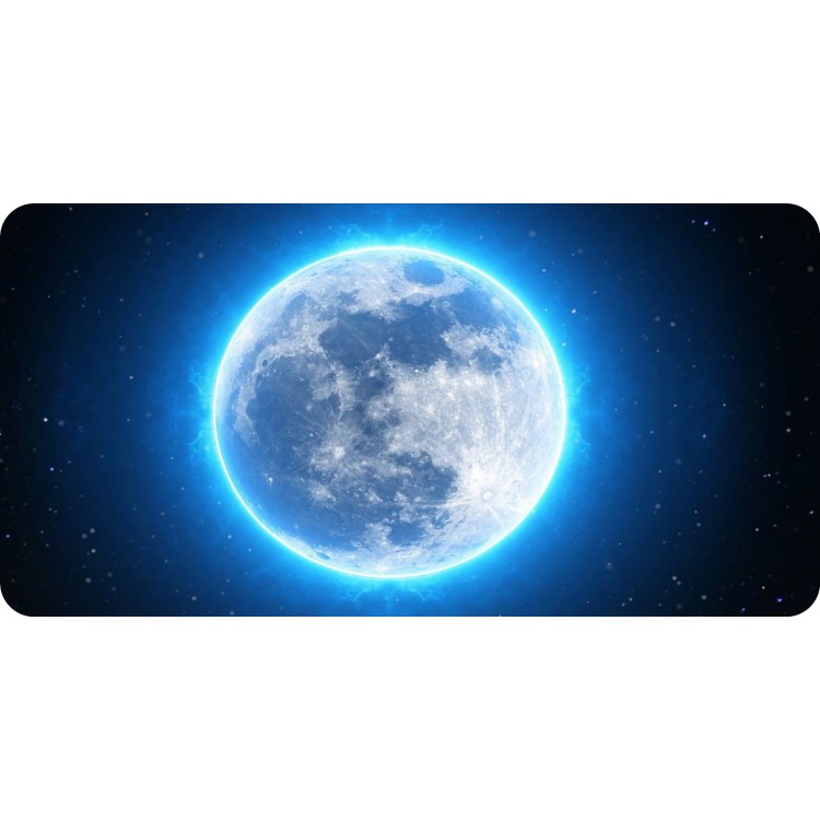 LPO6255 6 x 12 in. Blue Moon Centered Photo License Plate