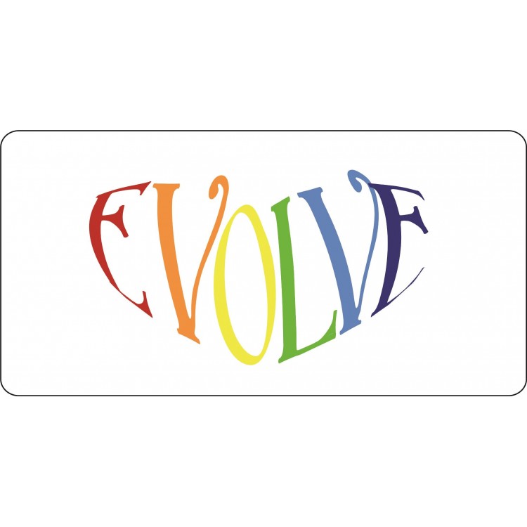 LPO6276 6 x 12 in. Evolve Heart on White Photo License Plate