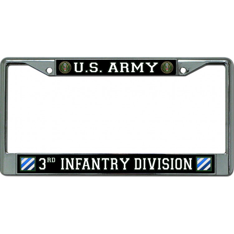 6 x 12 in. U.S. Army 3rd Infantry Division Chrome License Plate Frame